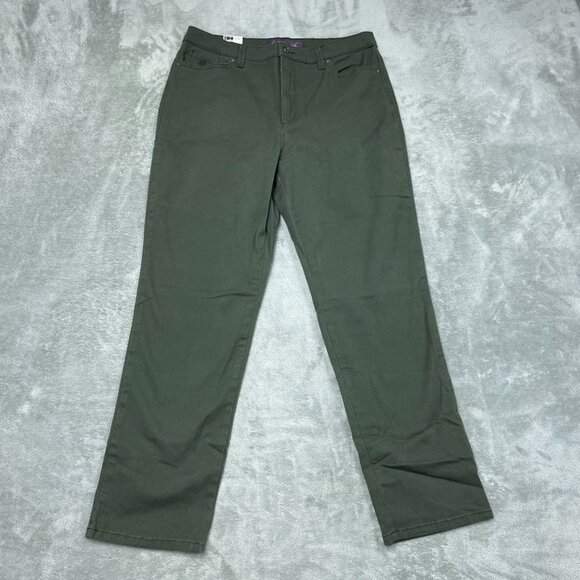 Gloria Vanderbilt Denim - Gloria Vanderbilt Amanda Womens High-Rise Tapered Leg Pants Size 14 Green a1595